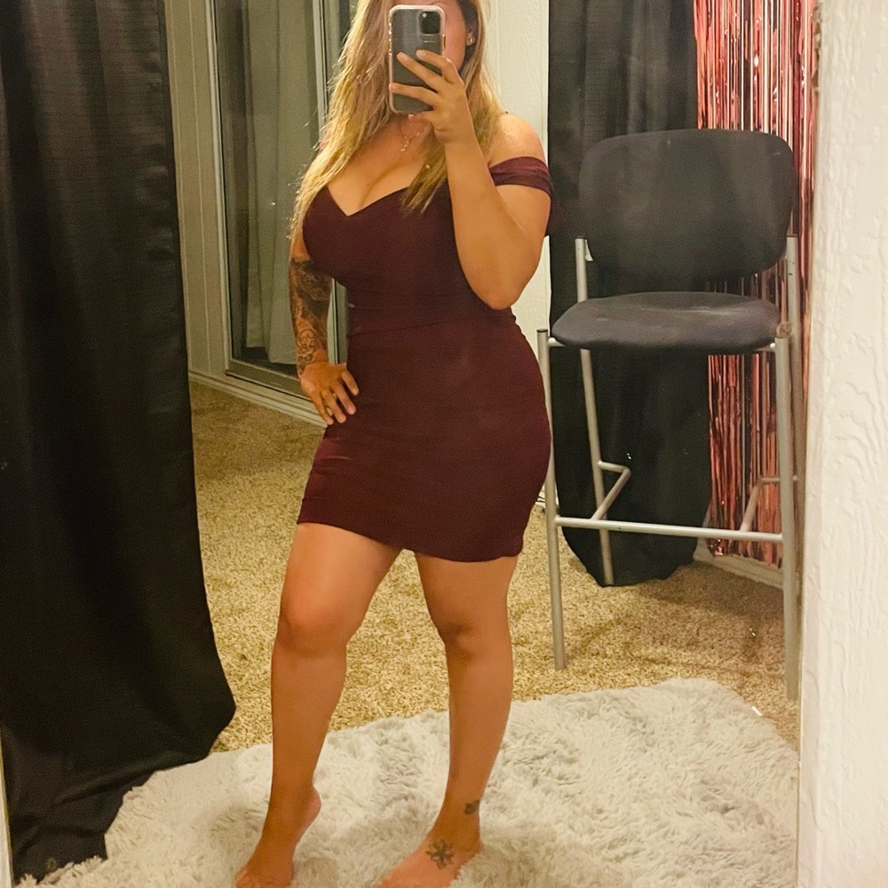 B. Darling burgundy dress